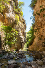 Canyon and river forming the so called Stretta di Longi, Galati Mamertino
