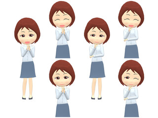 [Fun A] Woman shirts bob haircut front