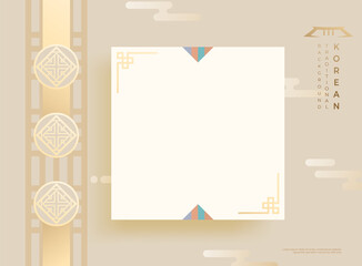 Korean happy new year background with traditional pattern.