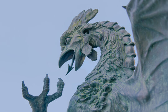 Rijeka Basilisk statue at the Trsat castle court