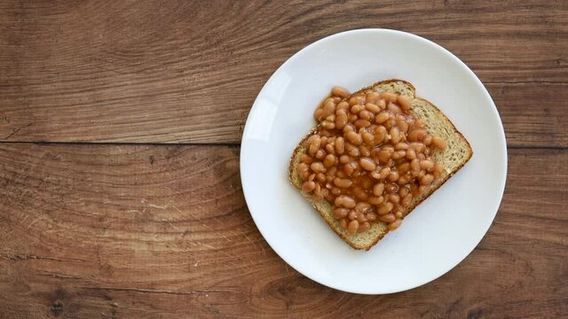 Serving Baked Beans on Toast