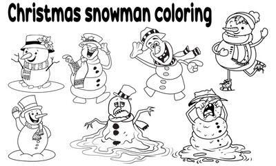 Christmas snowman coloring