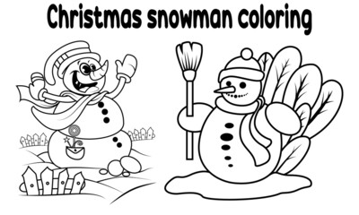 happy snowman coloring pages
