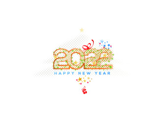 2022 happy new year vector. gift wrap, star vectors