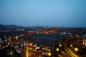 Fototapeta premium Night at ancient buildings in China