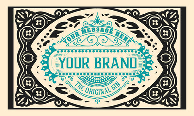 Whiskey label with old frames