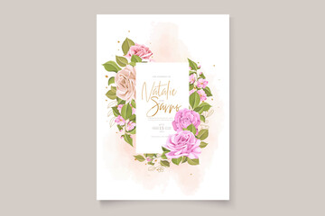 elegant watercolor floral wedding invitation card set