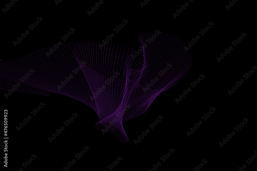 Fototapete abstract network background lines. abstract futuristic with connection lines on black background
