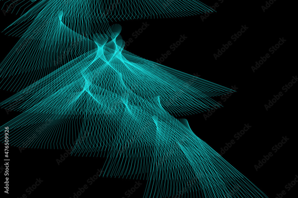 Fototapete abstract network background lines. abstract futuristic with connection lines on black background