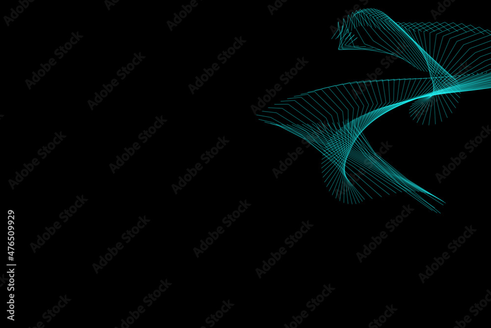 Fototapete abstract network background lines. abstract futuristic with connection lines on black background