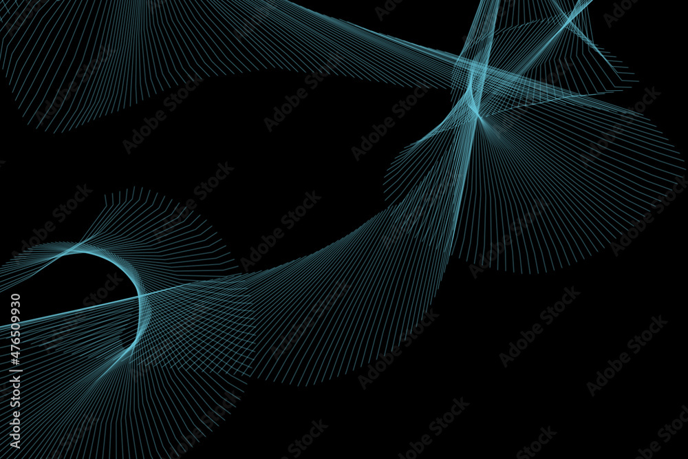 Fototapete abstract network background lines. abstract futuristic with connection lines on black background