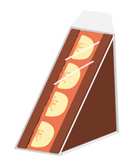 フルーツサンド　チョコバナナ　三角のパック