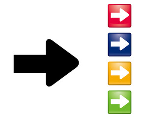 光沢感のある矢印のアイコン記号イラストセット　インフォグラフィックス