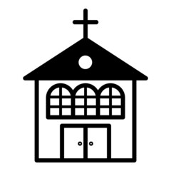 Church Flat Icon Isolated On White Background