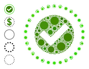 True area mosaic icon. Vector mosaic composed of random contagious icons. Viral mosaic true area icon and additional icons. True area mosaic for breakout images.