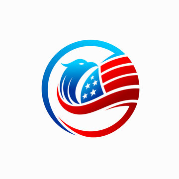 Eagle logo with US flag concept