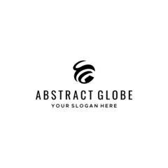 Minimalist letter mark ABSTRACT GLOBE logo design 