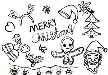 christmas doodle ,hand drawn illustration,art design