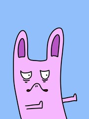 cute cartoon on blue background