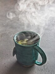 Steaming tea