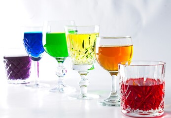 Rainbow of liqueurs