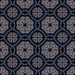 Abstract colorful seamless jacquard mosaic pattern. Design for fabric, wallpaper, paper, cover, weaving, packaging, tile, ceramics. Background for fashion textiles.