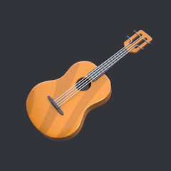 3D Rendering Guitar for music illutration 