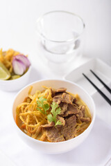Khao Soi, Northern Thai food Red curry with coconut milk