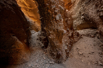 Eroding Rock Formations Glow Orange In Morning Light