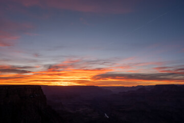 Final Rays of Sunset Light Over the Grand Canyon