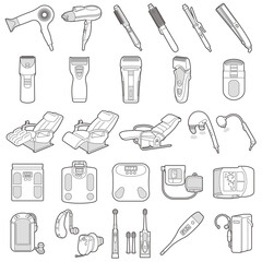 様々な電化製品のイラスト / 健康関連の電化製品