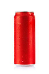 Red soda can isolated