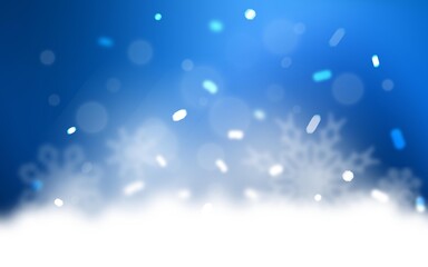 Dark BLUE vector pattern with christmas snowflakes.