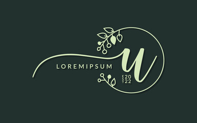 Handwritten Signature monogram Letter u calligraphic vector graphic design,usable for wedding card, personal signature, logo design concept illustration © Al Bharik 99