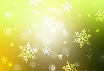Light Green, Yellow vector pattern in Christmas style.