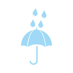 umbrella with raindrops icon symbol