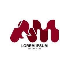 Letter A M logotype with modern concept. design vector