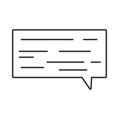 Rectangle dialogue frame. Chat box. Message window. Line dashed style. Outline element. Vector illustration. Stock image. 