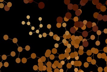 Dark Brown vector background with forms of artificial intelligence.