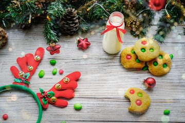 Christmas baking. Ginger dough for gingerbread, gingerbread men, stars, Christmas trees, rolling...