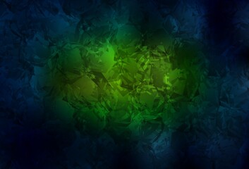 Dark Green, Yellow vector abstract background with roses, flowers.