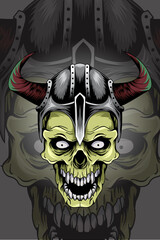 Viking skull vector illustration