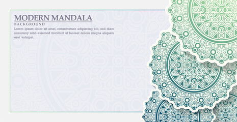 Gradient colored mandala background template