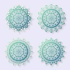 Set of colorful mandala design template