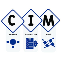 CIM - Common Information Model acronym. business concept background.  vector illustration concept with keywords and icons. lettering illustration with icons for web banner, flyer, landing 