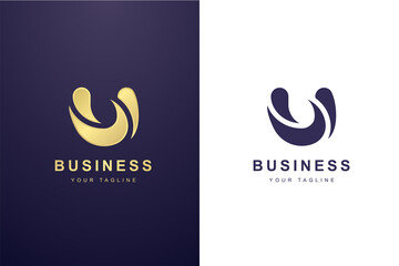 Initial Letter U Logo For Business or Media Company.