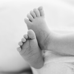 Black and White Baby feet 