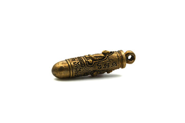 Thai buddha amulet pendant isolated on white background