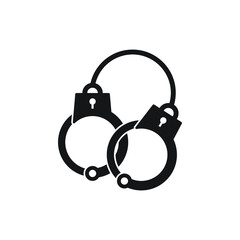Handcuff icon design isolated on white background