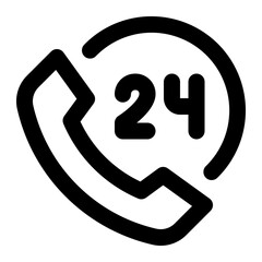 24 hour service icon illustration